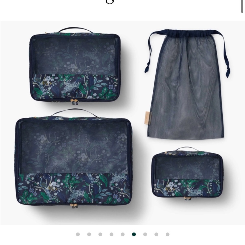 NWT Rifle Paper Co. Peacock Packing Cube SET 🦚